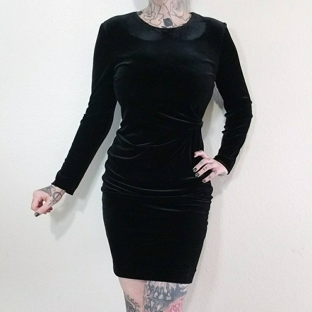 Vintage Black Velvet Dress